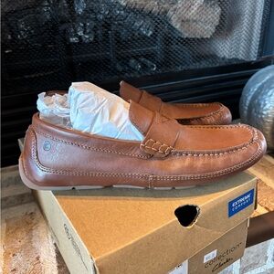 Clarks Men's Tan Leather Slip-Ons